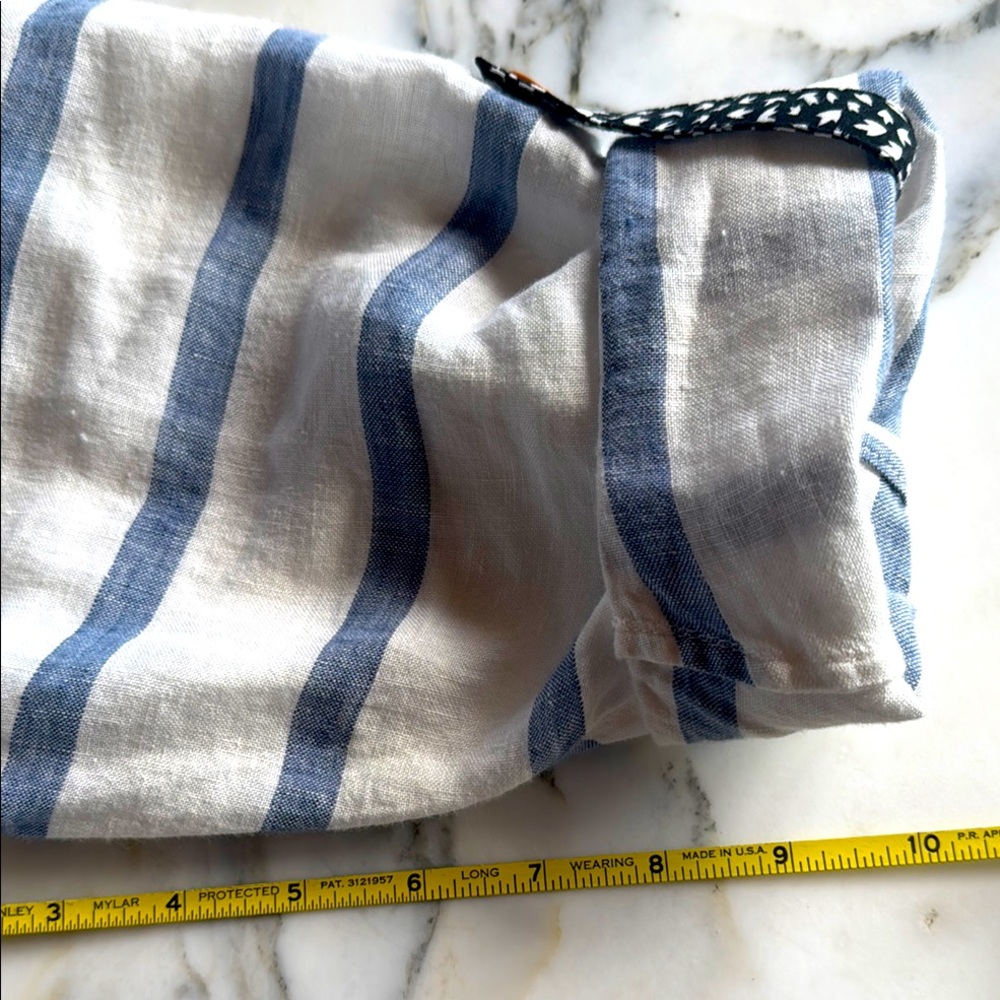 John Mark Striped Linen Denim & Floral Blouse Women’s Medium - Picture 12 of 14